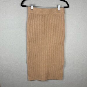 J. Crew Tan Ribbed Knit Sweater Skirt Midi XS/S with pockets